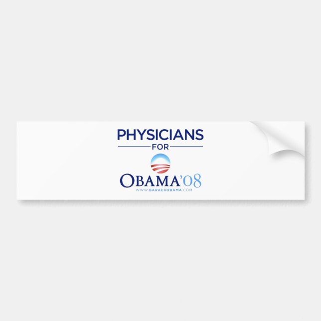 Autocollant De Voiture Médecins pour Obama (Devant)
