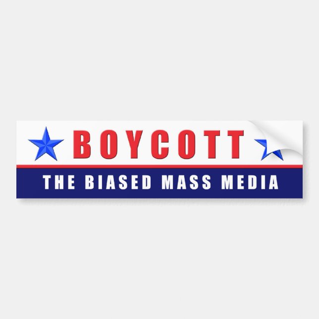 Autocollant De Voiture Médias de boycott (Devant)