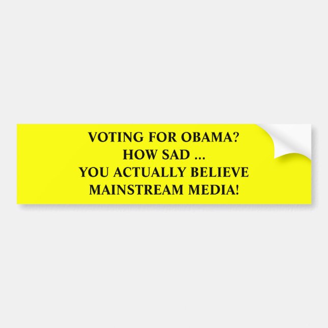 Autocollant De Voiture Médias de courant principal d'Anti-Obama (Devant)