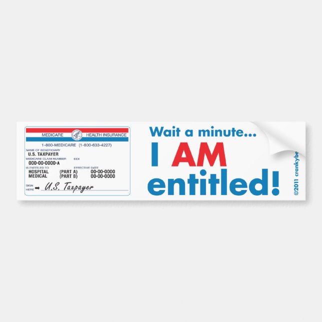 Autocollant De Voiture Medicare I AM Intitulé Bumper Sticker (Devant)