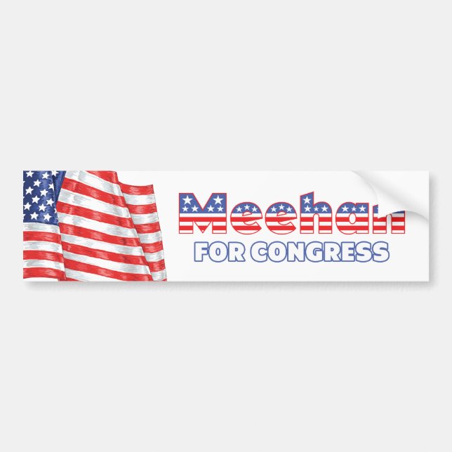 Autocollant De Voiture Meehan pour le drapeau américain patriotique du (Devant)