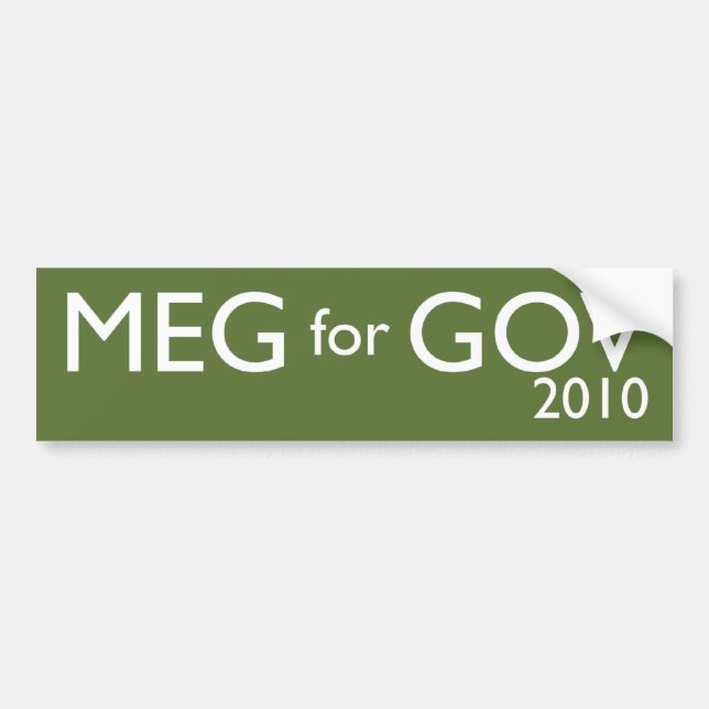 Autocollant De Voiture Meg Whitman pour le gouverneur (Devant)