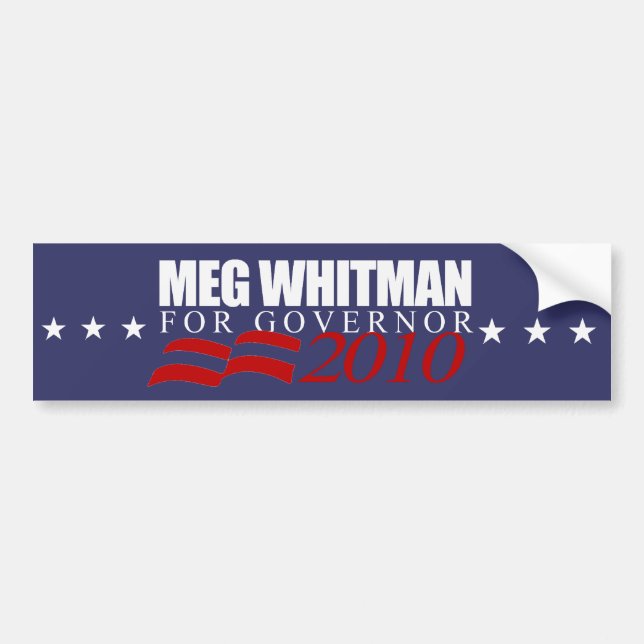 Autocollant De Voiture Meg Whitman pour le gouverneur 2010 (Devant)