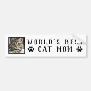 Autocollant De Voiture Meilleur Chat Maman Empreintes de pattes Monde Cad