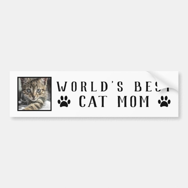 Autocollant De Voiture Meilleur Chat Maman Empreintes de pattes Monde Cad (Devant)