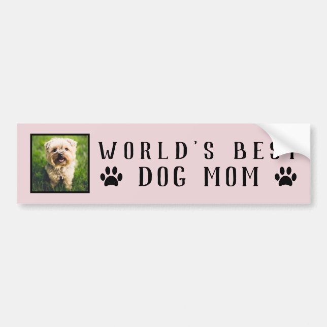 Autocollant De Voiture Meilleur Chien Maman Empreintes de pattes Pet Phot (Devant)