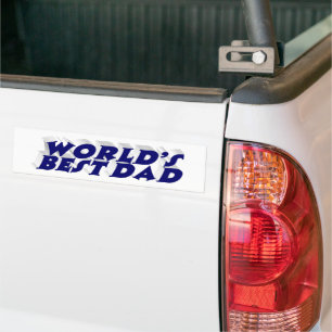 Autocollant De Voiture Meilleur papa bleu foncé 3d texte