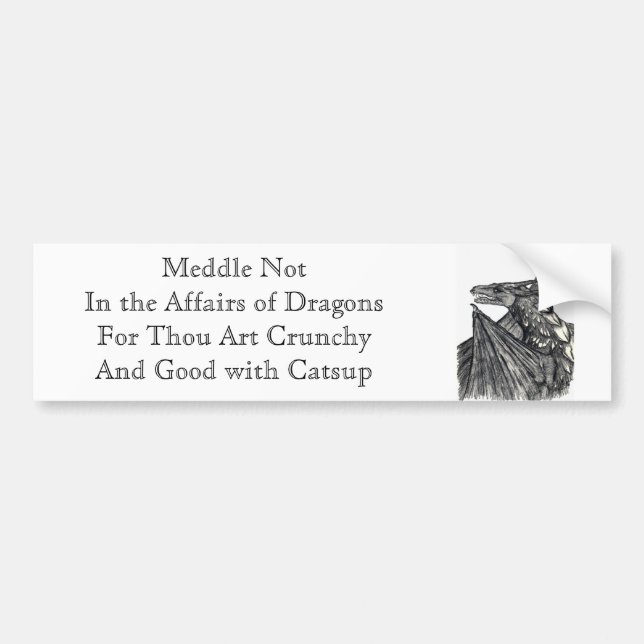 Autocollant De Voiture Mêlez pas dans les affaires des dragons (Devant)
