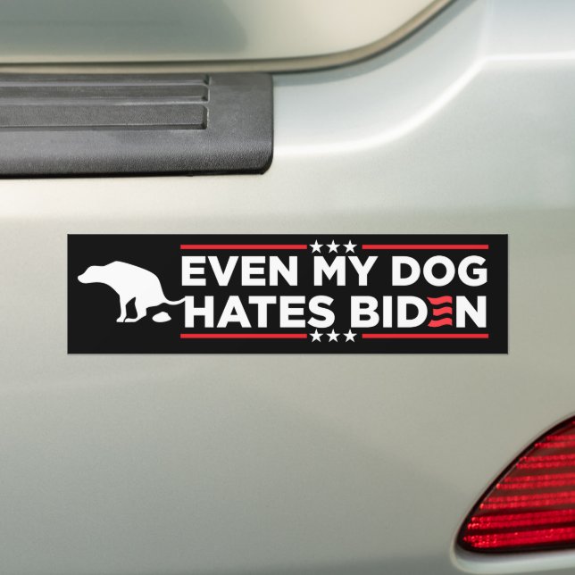 Autocollant De Voiture Même mon chien déteste Biden (En voiture)