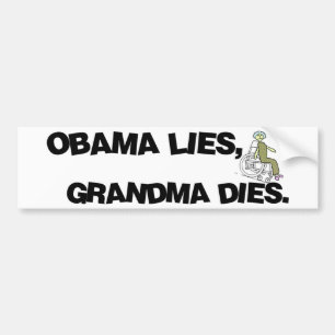 Autocollant De Voiture Mensonges d'Obama, matrices de grand-maman