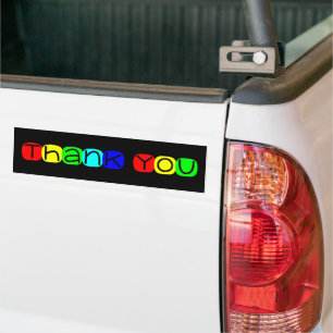 Autocollant De Voiture Merci en arc-en-ciel