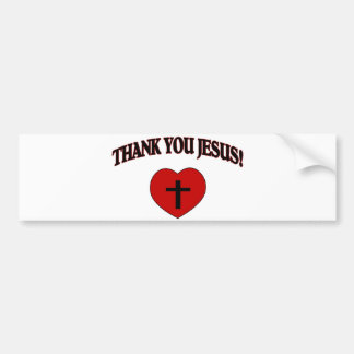 Autocollant De Voiture Merci Jésus (coeur)