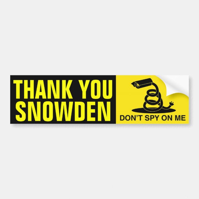 Autocollant De Voiture Merci Snowden (Devant)