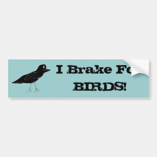 Autocollant De Voiture Merle "que je freine pour des OISEAUX !"