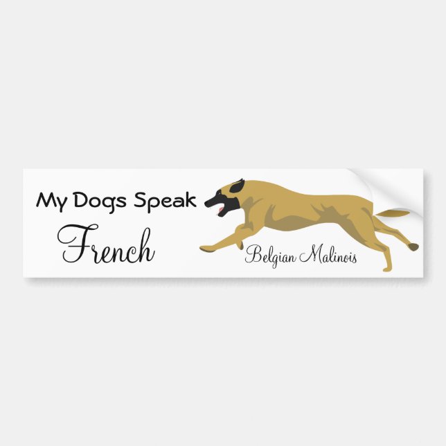 Autocollant De Voiture Mes chiens parlent français (Devant)