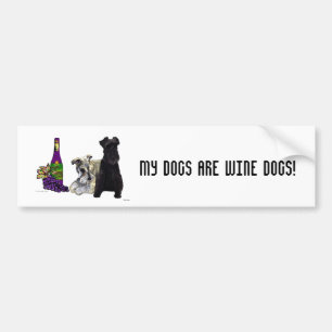 Autocollant De Voiture Mes chiens sont des chiens de vin - adhésif pour