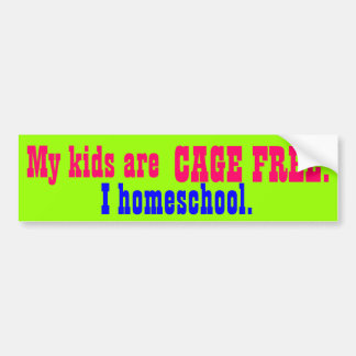 Autocollant De Voiture Mes enfants sont CAGE LIBRE ! , I homeschool.