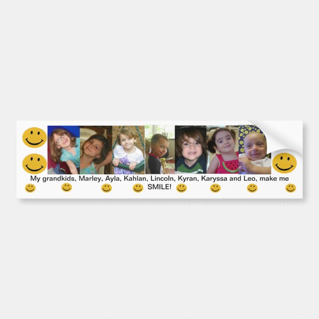 Autocollant De Voiture Mes Grandkids m'incitent à sourire (Devant)