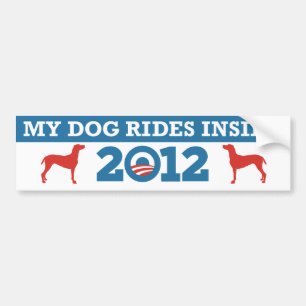 Autocollant De Voiture Mes tours Obama intérieur 2012 de chien