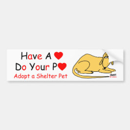 Autocollant De Voiture Message Amoureux des animaux Adopter Un Abri Pour 