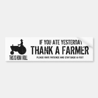 Autocollant De Voiture Message de véhicules de ferme de respect de