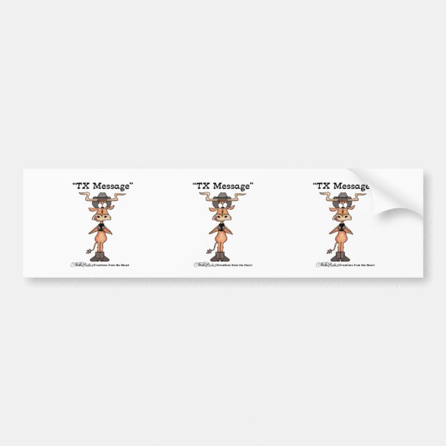 Autocollant De Voiture Message Longhorn TX (Devant)