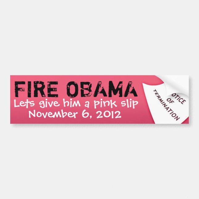 Autocollant De Voiture METTEZ LE FEU À OBAMA, le 6 novembre 2012, laisse (Devant)