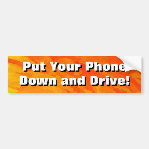 Autocollant De Voiture Mettez votre téléphone vers le bas et conduisez !