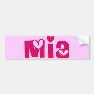 Autocollant De Voiture Mia dans les coeurs