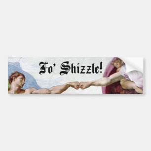 Autocollant De Voiture Michelangelo Creation Of Man Fist Bump Fo Shizzle
