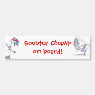 Autocollant De Voiture micro scooter microscooter tour dessin animé