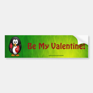 Autocollant De Voiture Mignonne Saint Valentin Pingouin Drôle Drôle Carto