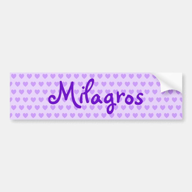 Autocollant De Voiture Milagros en violet (Devant)