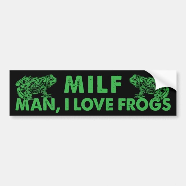 Autocollant De Voiture MILF man J'aime les grenouilles drôle maman chaude (Devant)