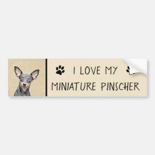 Autocollant De Voiture Miniature Pinscher Peinture mignonne Chien Art ori