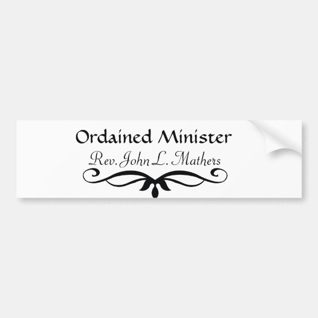 AUTOCOLLANT DE VOITURE MINISTRE ORDONNÉ CADEAUX (Devant)