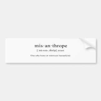 Autocollant De Voiture Misanthrope [définition]