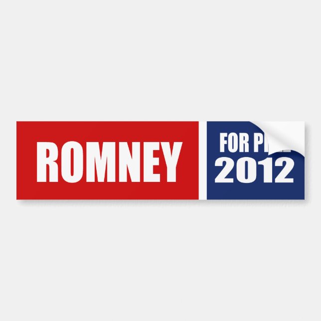 AUTOCOLLANT DE VOITURE MITT ROMNEY 2012 (Devant)