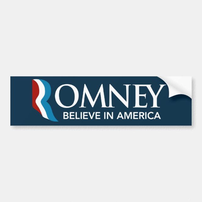 Autocollant De Voiture Mitt Romney croient au bleu d'adhésif pour (Devant)