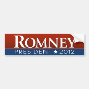 Autocollant De Voiture Mitt Romney - dessin bleu rouge