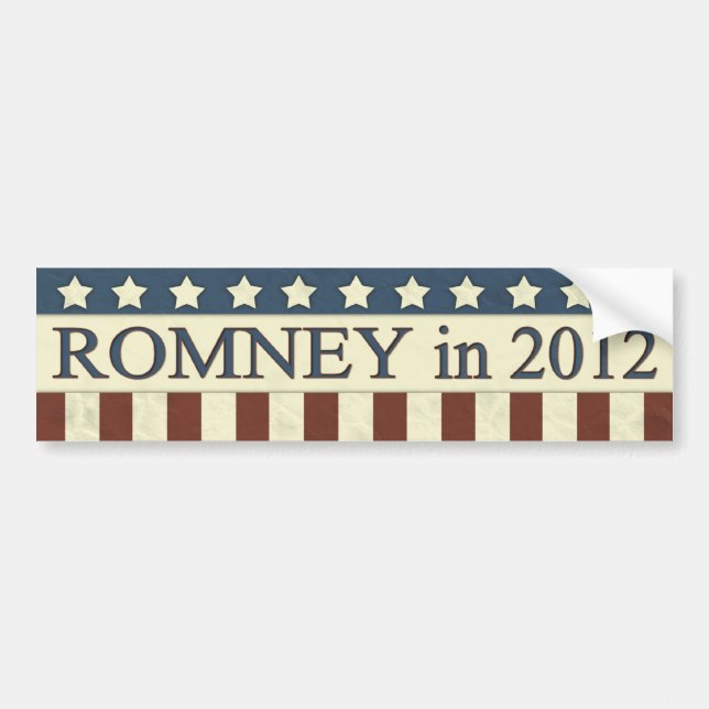 Autocollant De Voiture Mitt Romney en 2012 (Devant)
