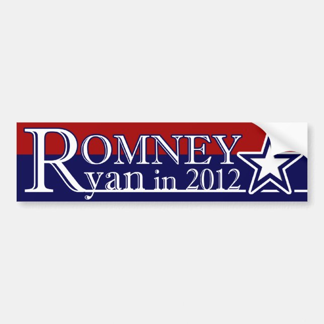 Autocollant De Voiture Mitt Romney Paul Ryan en 2012 (Devant)