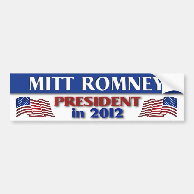 Autocollant De Voiture Mitt Romney Président en 2012 (Devant)
