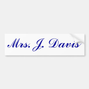 Autocollant De Voiture Mme J. Davis