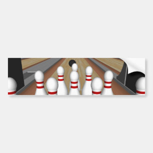 Autocollant De Voiture modèle 3D : Goupilles de bowling sur la ruelle :