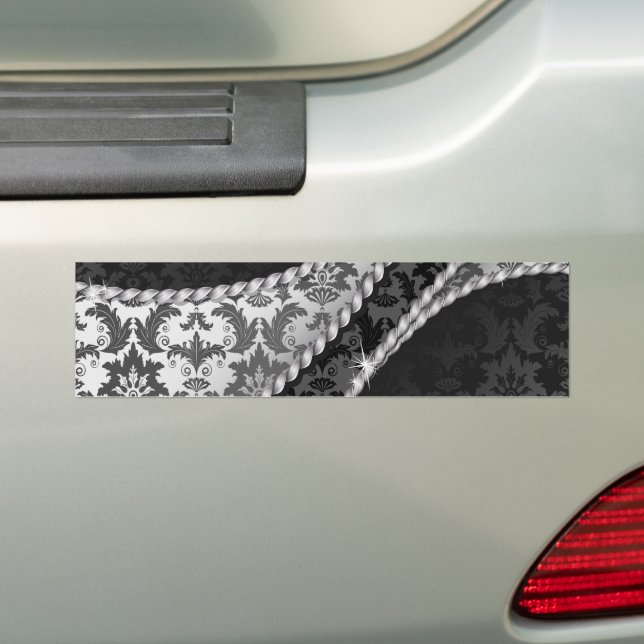 Autocollant De Voiture Modèle Damas, Damas gris, Damas français (En voiture)