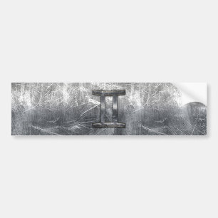 Autocollant De Voiture Modern Gemini Zodiac Sign Grunge Distressed Style