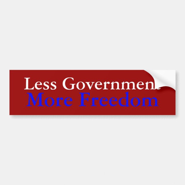 Autocollant De Voiture Moins de gouvernement, plus de liberté (Devant)