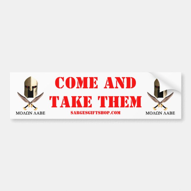 AUTOCOLLANT DE VOITURE MOLON LABE (Devant)