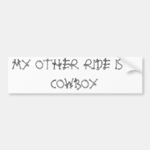 AUTOCOLLANT DE VOITURE MON AUTRE TOUR EST UN COWBOY
